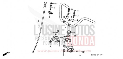 HANDLE PIPE/TOP BRIDGE CM125CX de 1999